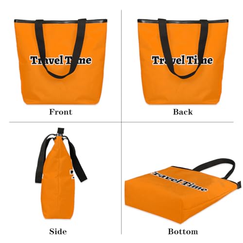 Canvas Tote Bag for Women Men Travel Time, Red Canvas Handbag Shoulder Tote Bag3