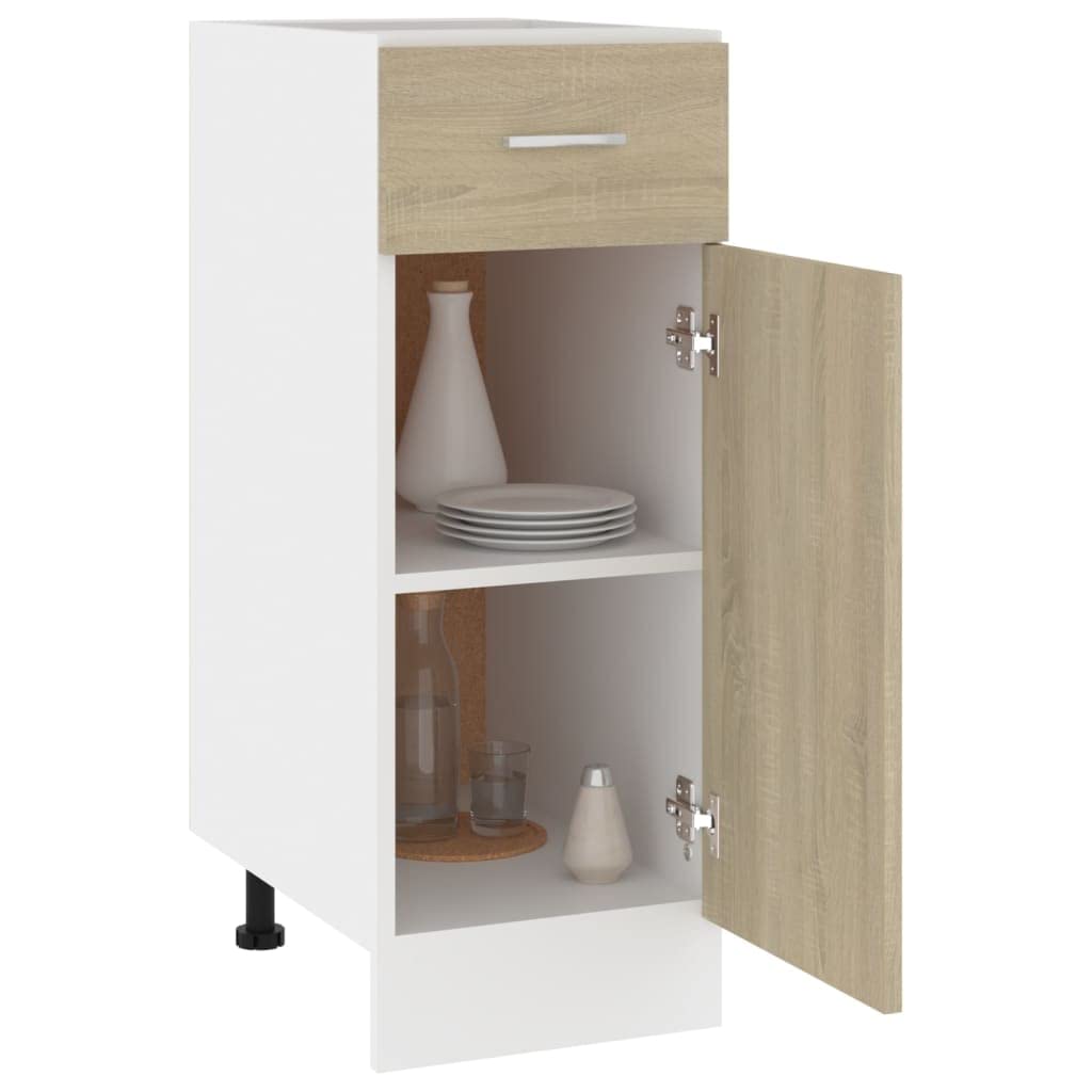 Mobile da cucina Lyon in rovere Sonoma, 30 x 46 x 81,5 cm, mobile da cucina con cassetto e ripiani, mobile da cucina per riporre oggetti e ordine, credenza da cucina, pratica e durevole