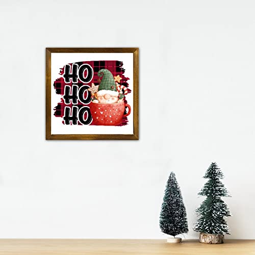 Panneau de Noel en bois Hohoho suspendre mur retro