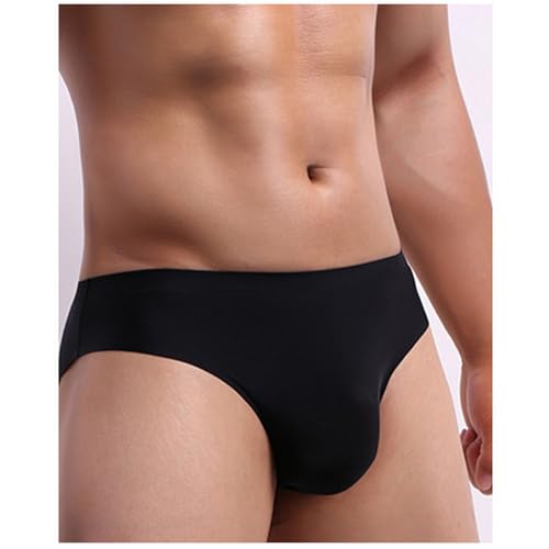Men Ice Silk Seamless Underwear See-Through Briefs Thin Bikini Underwear3