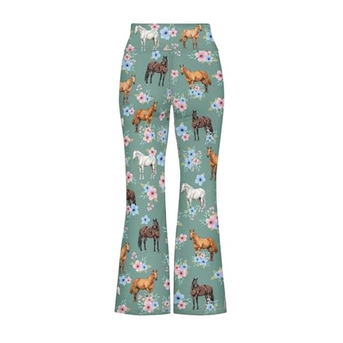 Image of Girls Flare Leggings Cute Bell Bottoms for Teen Girls Wide Leg Sweatpants for 5-14 T