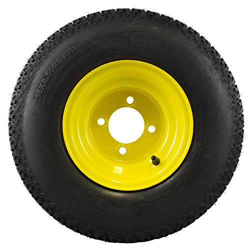 MARASTAR 21428 Radial 18x8.50-8 Rear Tire on Wheel Replacement for John Deere Riding Mowers, 18x8. 50-8 Tubeless Turf, Black - Thumbnail 2
