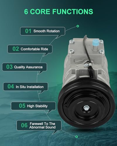 Image of SCITOO AC Compressor fit for Jeep for Grand Cherokee 4.0L 1993-1998 | Fast Cooling, Ultra Low Noise (≤72 dB)Air Conditioner Compressor with Clutch, Easy Installation, 55035782 55066151