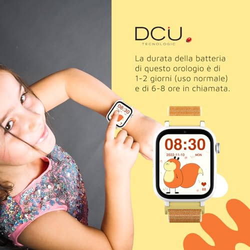 Dcu Tecnologic - Smartwatch Per Bambini Con Sistema Android - Whatsapp - Posizionamento Gps - Videochiamate - Tasto Sos - Controllo Genitori - Colore: Arancione - 4