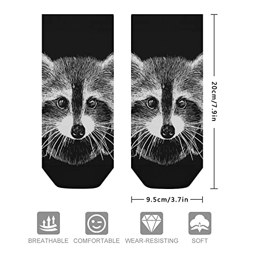 sndks Ankle Low Cut No Show Socks Raccoon Colorful Funny Crazy Casual Athletic Short Trail Socks Black Trendy Gift for Mens Boys2