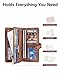 BOSTANTEN Womens Leather Wallets RFID Blocking Large Capacity Trifold Card Holder Ladies Phone Clutch Grey Brown