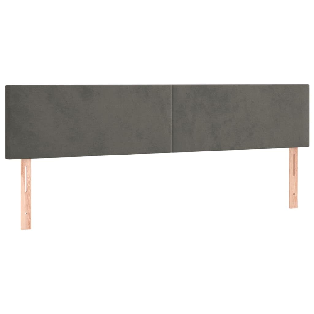vidaXL Cabecero con Luces LED Cabecero de Cama Cabezal Tapizado para Cama de Matrimonio Mueble Dormitorio Interior Terciopelo Gris Oscuro 180x5x78/88 cm