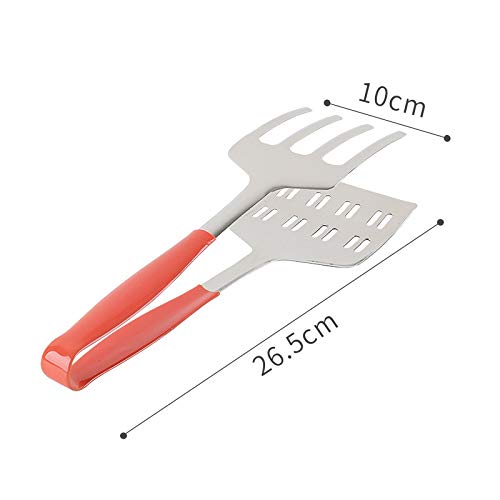 Szczypce do gotowania 1 szt. Zaciski do steków, dwustronna łopatka, do chleba wołowego Hamburger BBQ Mięsa Pizza Pies Chleb Ryba (czerwony)