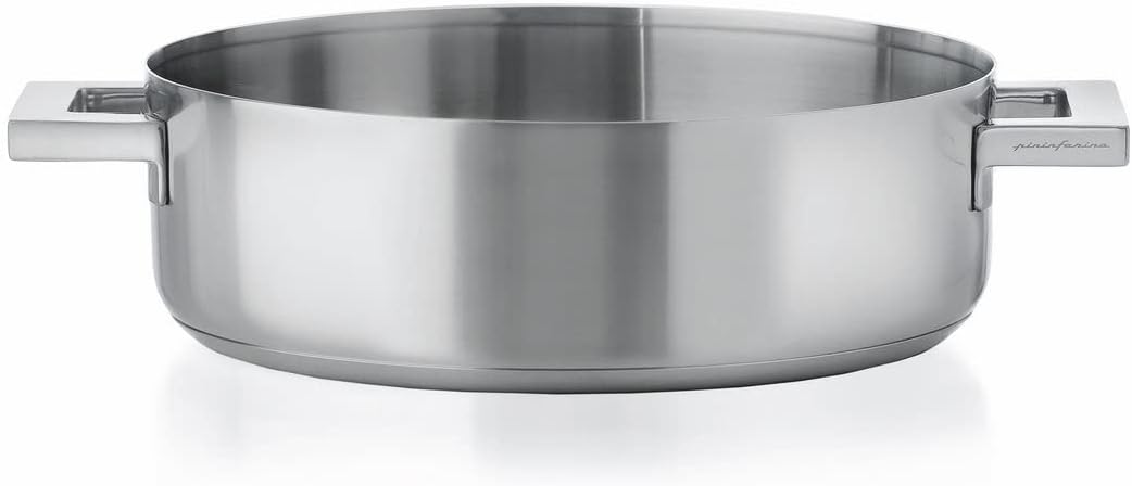 Stile By Pininfarina Frying Pan - Dual Handles - 13"Dia - Mirror