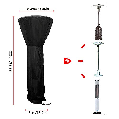 Schutzhülle für Heizpilz, Comius Sharp Wasserdicht Abdeckung Abdeckhaube für Terrassenstrahler, Schwarz Abdeckhaube für Terrassenstrahler Terrasse Staubschutz
