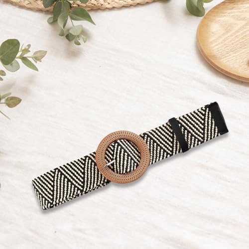 Aesthetic Buckle Belt For Women Crochet Wide Belt Simple Waistband For Dresses Eye Catching Waist Accessories Retro4