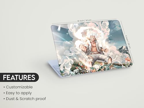 Image of NoWorries Anime Theme Laptop Skin Sticker Decals Suitable for All Type of Laptops (Gray Back Laptop Skin-Easy to Apply & Removable)(Scratch Proof and Dustproof) (15inch, LS-04)