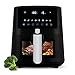 Berlinger Haus Heißluftfritteuse 5 Liter Matte Black Collection – Sichtfenster – 8 Programme – Fettfreies Kochen – TitanPro Antihaftkorb – 1400 W – Airfryer – Küchengerät