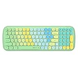 UBOTIE Colorful Bluetooth 100Keys Keyboards, Wireless Compact Rainbow Gradual Colors Retro...
