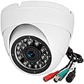 Analog CCTV Camera HD 1080P 4-in-1 (TVI/AHD/CVI/960H Analog) Security Dome Camera Outdoor Metal Housing, 24 IR-LEDs True Day & Night Monitoring 3.6mm Lens (White)