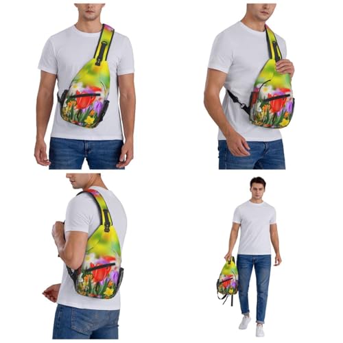 Bolso Cruzado Deportivo Spring Flowers en Negro miniatura 7