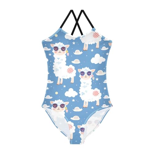 Image of Girls one Piece Swimsuit Summer UPF 50+ Quick Dry Beach Bathing Suit with Straps Swimwear 3-10 Years