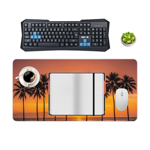 Desk Pad Protector 24x12 Inch Extended Tropical Sunset Beach miniatura 4