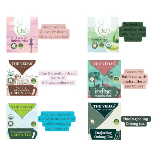 The Vedas Book Of Tea Gift Set | Assorted Tea Bags| Hamper Box | 48 Teabags | 12 Exotic Herbal Tea Blends | Corporate Gifting