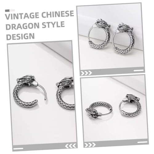 VALICLUD 1 Par De Brincos Com Padrão De Dragão Brincos Da Moda Brincos De Argola Brincos Masculinos