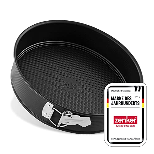 Zenker Springform Ø 28 cm PURE, Backform mit Antihaftbeschichtung, runde Kuchenform mit Flachboden (Farbe: schwarz), Menge: 1 Stück
