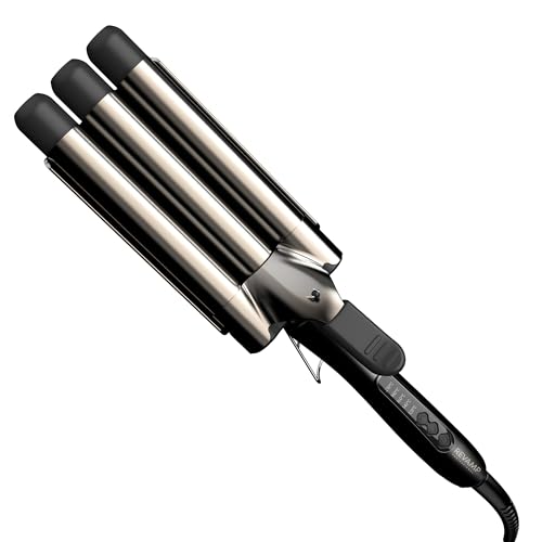 REVAMP Deep Beach Keramik Waver, Professional Welleisen - Welleneisen für Haare, Dreifach-Lockenstab für Beachwaves - Mermaid Hair Waver Beach Waves Lockenstab für kurzes, mittleres & langes Haar