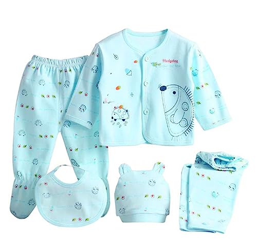 Presents New Born Baby Summer Wear Baby Clothes 5Pcs Sets 100% Cotton Baby Boys Girls Unisex Baby Cotton/Summer Suit Infant Clothes First Gift for New Born baby