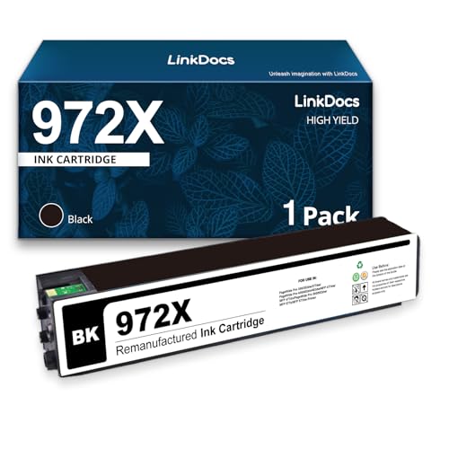 LinkDocs Remanufactured 972X Black Ink Cartridge Compatible for...