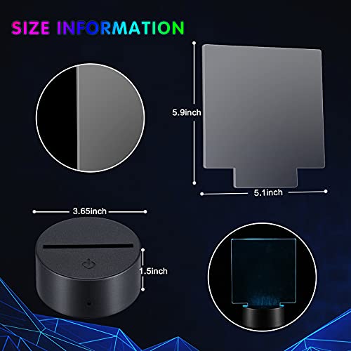 Image of Honoson 4 Set 3D Night Light Kit with Remote, 16-Color Base for Acrylic Sheets, 4 Modes for Bedroom Decor(Square Style)