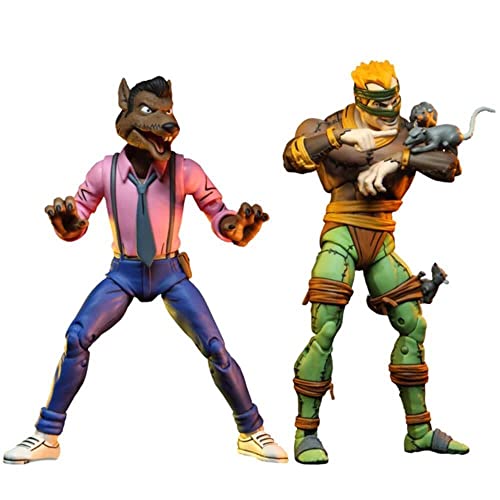 Neca - Figurine Tmnt Tortues Ninja Cartoon - 2-Pack Rat King & Vernon 18Cm - 0634482541623 #TOP7