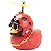 wonuu Rubber Duck Car Decoration Ornaments Duck Car Dashboard Decorations Cool Glasses Duck with Propeller Helmet (R-Beatle-Red)