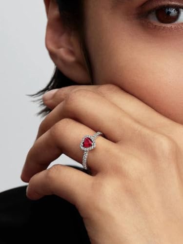 Bague Pandora argent 925 résistant au ternissement cœur fuchsia - 3