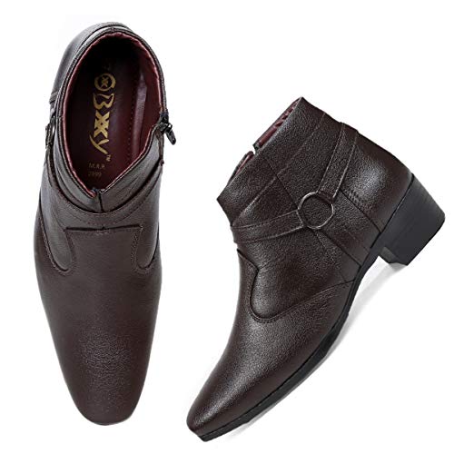 Image of BXXY Men's 2 inch Height Increasing Synthetic Material Casual Formal Chelsea Ring, Slip-On Boot with Pu Sole.