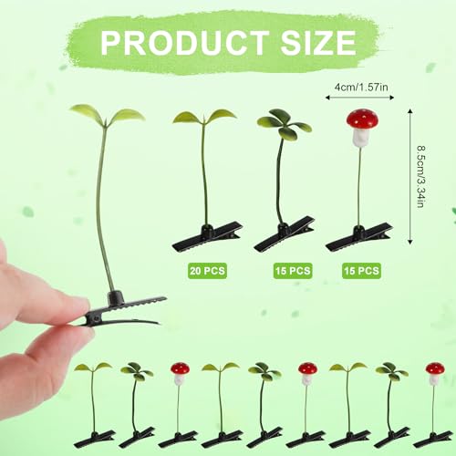 50 Pinzas para el cabello en forma de brote de frijol miniatura 2