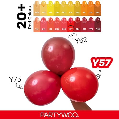 Image of PartyWoo Red Balloons 100 pcs Different Sizes of 18 12 10 5 Inch Red Balloon Arch Kit Garland for Birthday Graduation Bachelorette Citizenship Anniversary Cherry Casino Theme Party Decorations Red-Y57