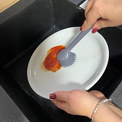 Foto von SPÜLBÜRSTE MIT SILIKON I REINIGUNGSBÜRSTE I WASCHBÜRSTE I HYGIENISCHE SPÜLBÜRSTE I HOCHWERTIGE REINIGUNGSBÜRSTE I IDEAL FÜR GLÄSER UND TASSEN I SILIKONSPÜLBÜRSTE (Schwarz)