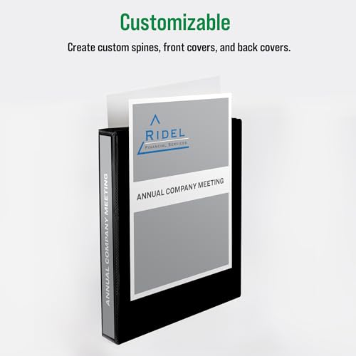 Office Essentials Fichários de 3 anéis Economy View, anéis redondos de 2,5 cm, lombada de 3,6 cm, ca