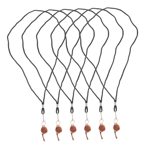 6 silbatos deportivos de acero inoxidable con cordón para cuello miniatura 1