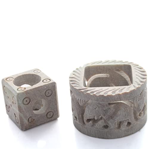 Savon Stone Incense Holder For Stick Cones Frankincense Palo Santo Round Elephant #TOP4