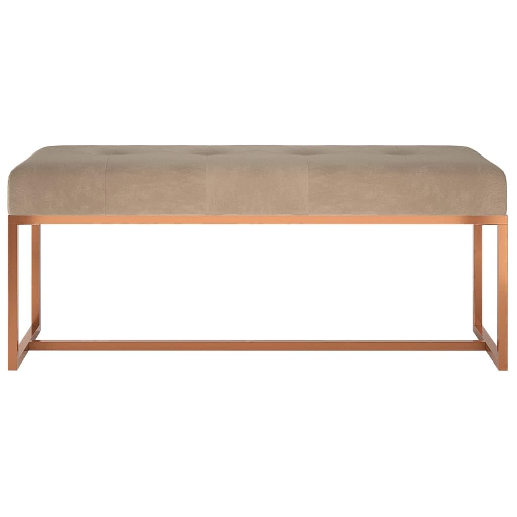 vidaXL Banc, Siège Rembourré, Chaise, Bout de Lit, Meuble de Chambre à Coucher Salon Salle de Séjour Intérieur, Moderne, Beige Velours