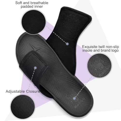 Image of KuaiLu Mens Slide Sandals Orthotic Arch Support Athletic Sport Sandals For Men Adjustable Comfort Slippers With Soft Cushioning For Outdoor