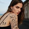26 Sheets Flower Temporary Tattoos Adult - Large Sleeve Fake Tattoos Realistic for Women, 3D Sunflower Rose Snake Tatoo Stickers Body Art Arm Neck