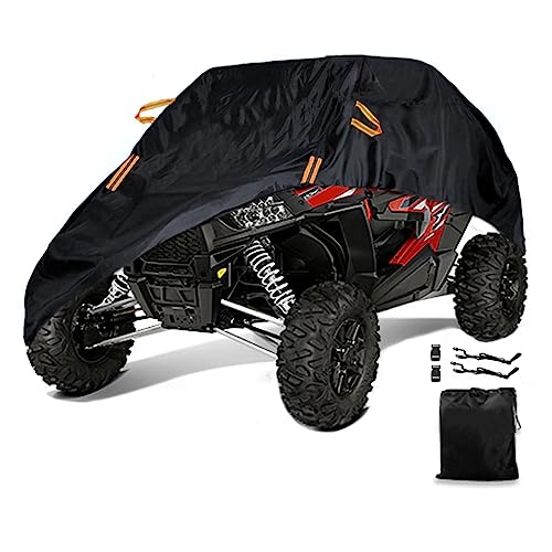 Polaris RZR Ranger Can-Am Defender Teryx Pioneer UTV Cover - Waterproof Heavy Duty 2-3 Seater Side by Side Cover - Black Oxford Cloth Protection - All Weather UTV Accessories