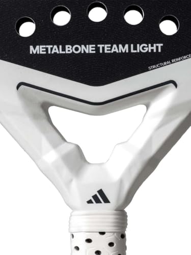 Image of adidas Metalbone Team Light 3.4 Racket - Black White, Round Shape, EVA Soft Performance Foam, Fiberglass