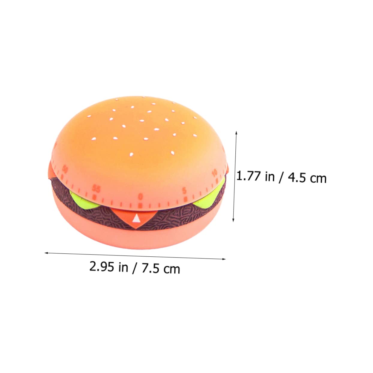 Alipis 3piezas Temporizador Mecánico De Cocina Forma De Hamburguesa Cronómetro De Plástico para Hornear y Cocinar Herramienta De para Restaurantes y
