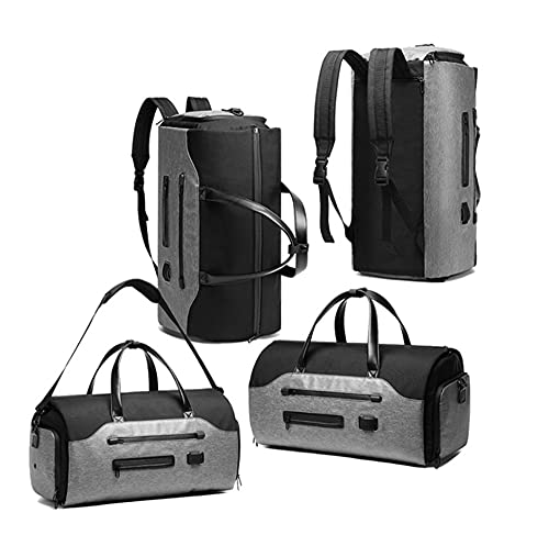 Garment Bags for Business Travel Convertible Backpack Travel Duffel Bag Carry on Garment Bag 2 in 1 Weekender Suit Bag for Men (Grey)3