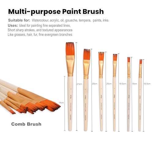 Image of Little Birdie Comb Brush Synthetic Hair Size 2 4 6 8 10 12 Set of 6 pc