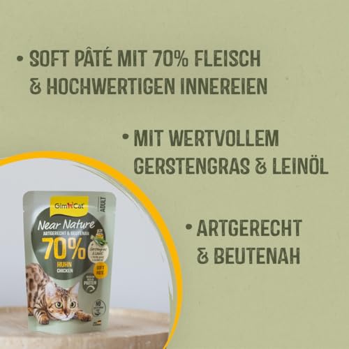 GimCat Near Nature Probier-Mix 12er - Getreidefreies Nassfutter für Katzen ab dem 7. Monat mit artgerechter und beutenaher Rezeptur - 12 Beutel (12 x 85 g)