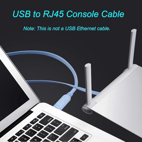 Image of SANCY USB Console Cable 6FT, USB to RJ45 Cable for Configuring Network Devices, Supports Windows OS, Durable and Easy Setup, Blue Color (1.8 Meter) (Pack of 2)