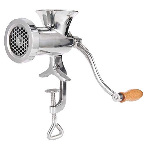 Manuelle Fleischwolf, Edelstahl-Wursthersteller Hand Meat Mincer Stuffer Wurstfüller-Füllmaschine mit Tischklemmen-Nudelmaschine zum Mahlen von